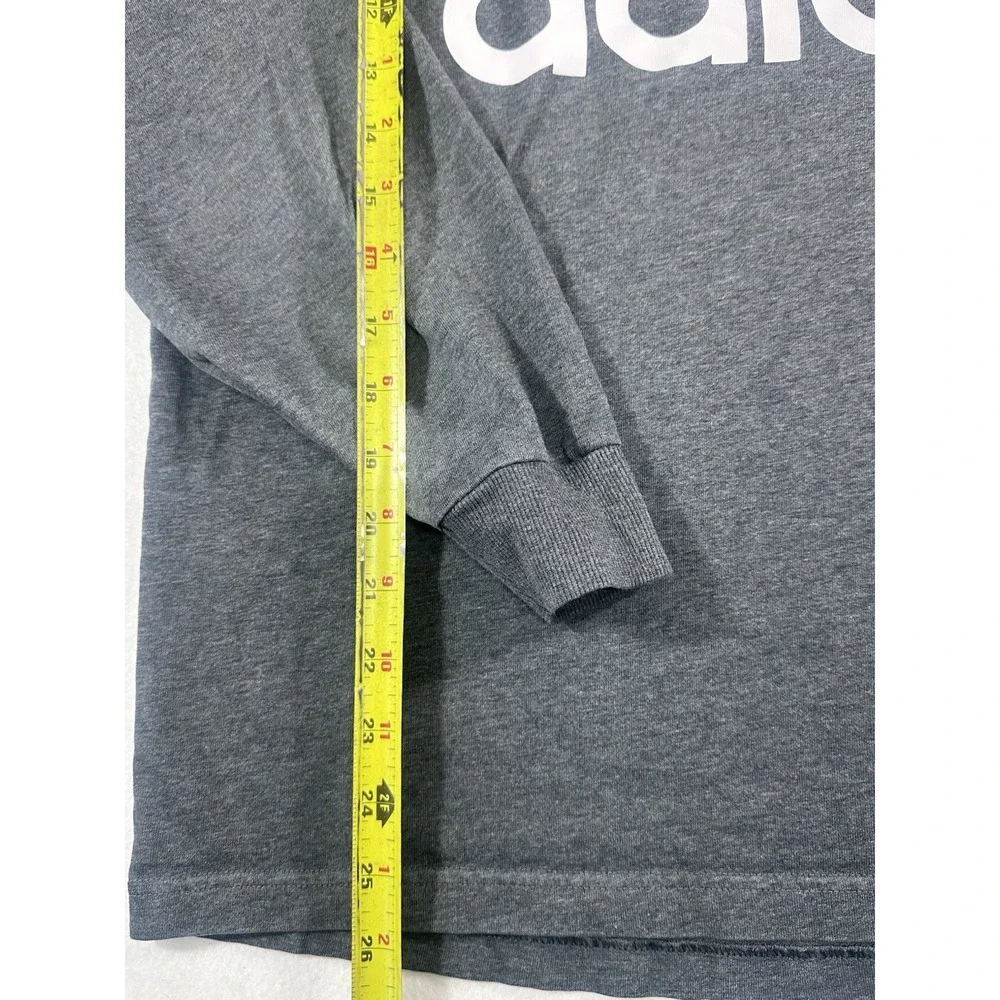 Adidas Men Essentials Big Logo Hoodie Gray Red Pullover Sweatshirt Size L H12263